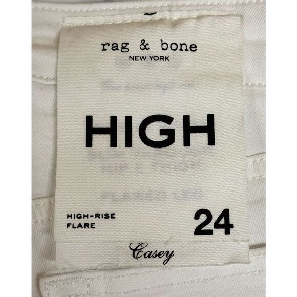 RAG & BONE Casey high-rise kick-flare jeans in White NWT Size 24 - Picture 5 of 10
